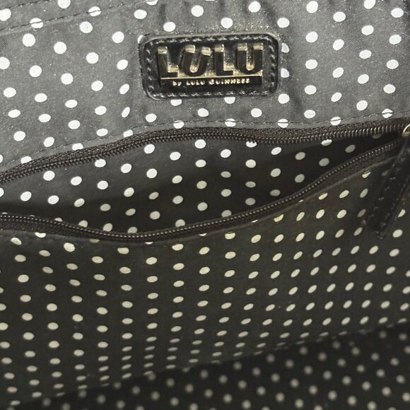 Lulu Guinness London Sights Beach Tote - Black/White - 20" w x 13" h x 5.5" d - Picture 11 of 13